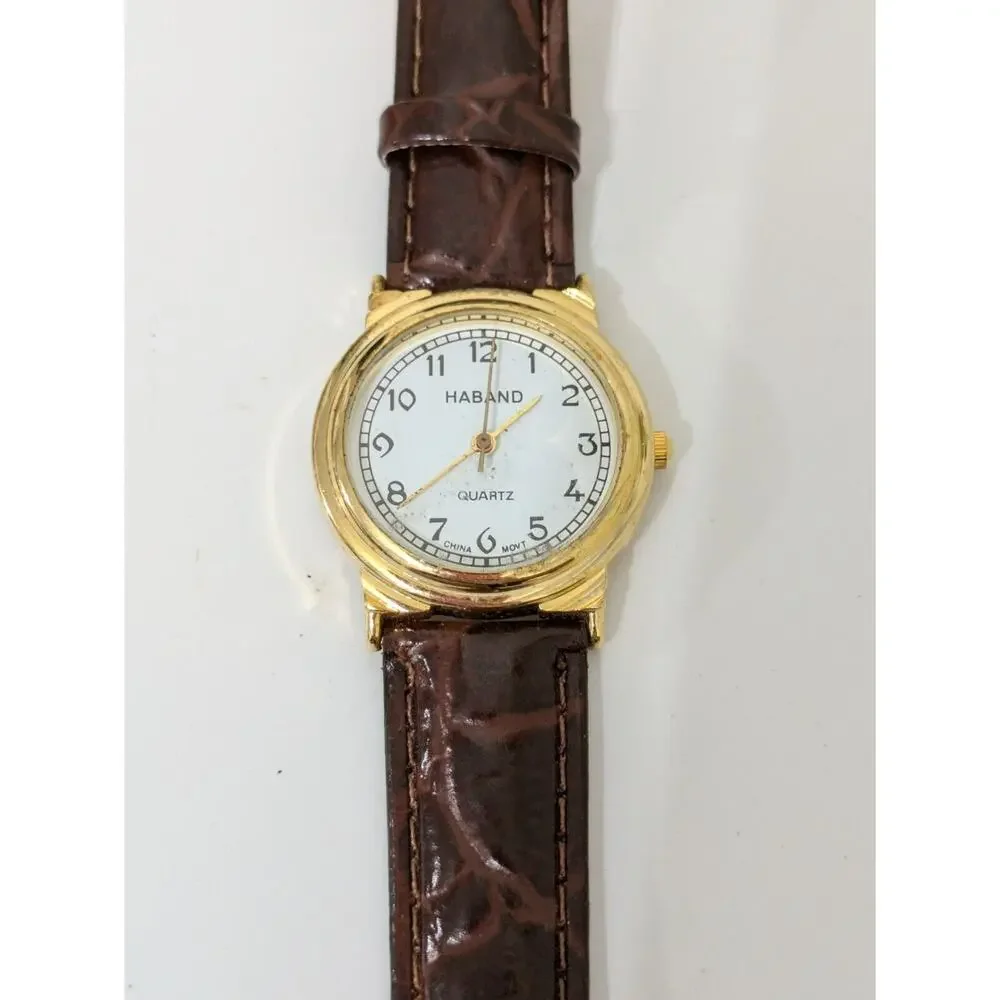 Haband Men's Brown‎ Buckle Band Analog Watch